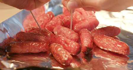 Taiwan snack, grilled sausageの写真素材