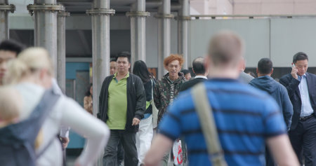 Central, Hong Kong, 28 February 2018:- People walking in the city of Hong Kong