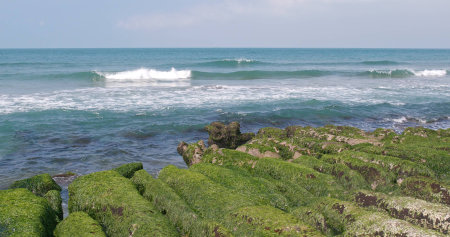 Laomei green Reef in Taipei city of Taiwanの写真素材