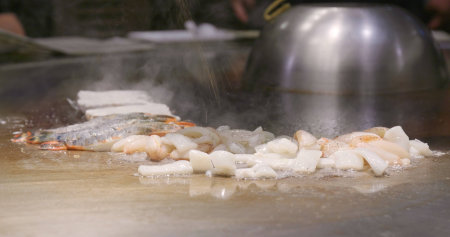 Teppanyaki in Taiwan restaurantの写真素材