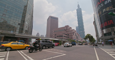 Taipei city, Taiwan, 28 May 2018:- Taipei business city with 101 tower buildingのeditorial素材