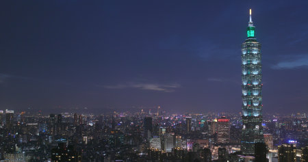 Taipei city, Taiwan, 10 May 2018:- Taipei cityscape at nightのeditorial素材