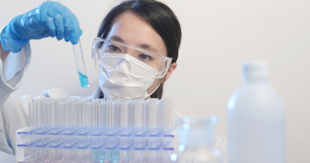 Laboratory technician doing experiment