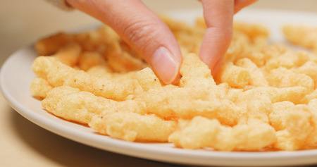 Eating corn stick together