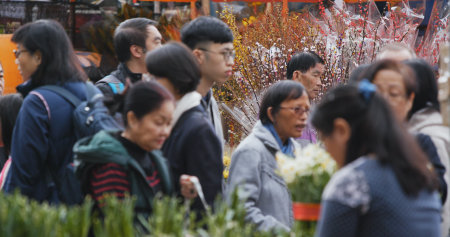 Victoria Park, Hong Kong 14 February 2018:- Hong Kong Lunar new year fair in Victoria park