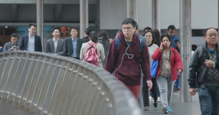 Central, Hong Kong, 28 February 2018:- People walking in the city of Hong Kongのeditorial素材