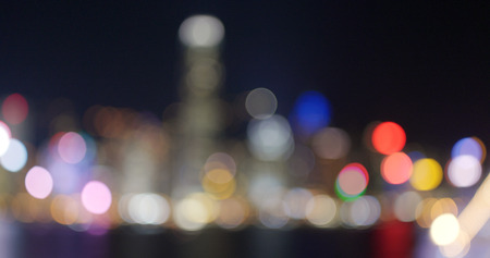 Unfocused of city at nightの写真素材