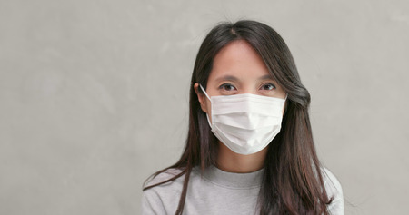 Woman wearing face mask fro protection