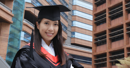 Asian woman students on graduation dayの写真素材