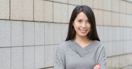 Young woman smiling at cameraの写真素材