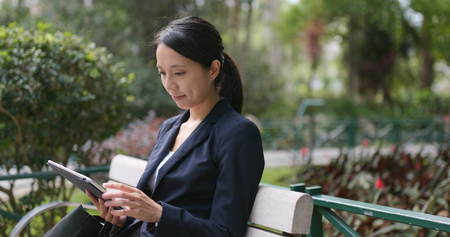 Business woman using digital tabletの写真素材