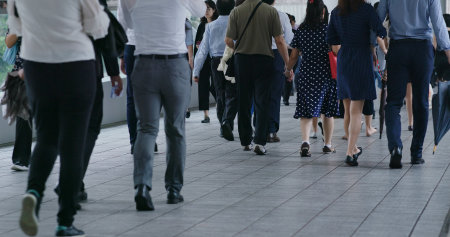 Central, hong Kong, 10 October 2018:- People walk in the streetのeditorial素材