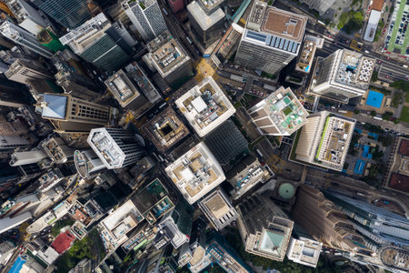 Central, Hong Kong 01 November 2018:- Aerial view of Hong Kong business district