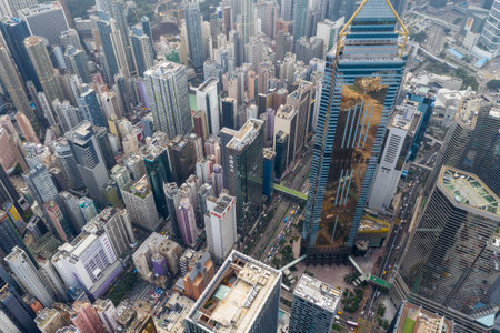 Causeway Bay, Hong Kong 22 February 2019: Hong Kong city from top viewのeditorial素材