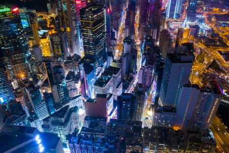 Causeway Bay, Hong Kong 22 February 2019: Hong Kong downtown city at night