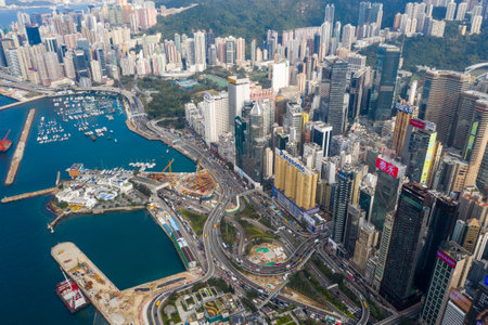 Causeway Bay, Hong Kong 22 February 2019: Hong Kong harbor front