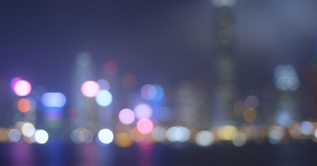 Blur of city at nightの写真素材