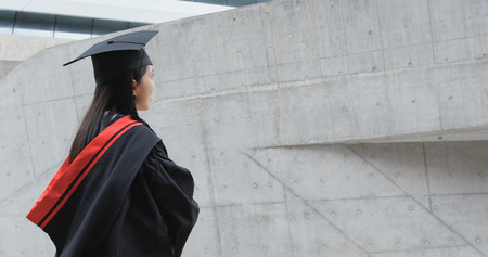 Side view of  graduation student