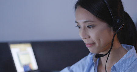 Customer services answering callの写真素材