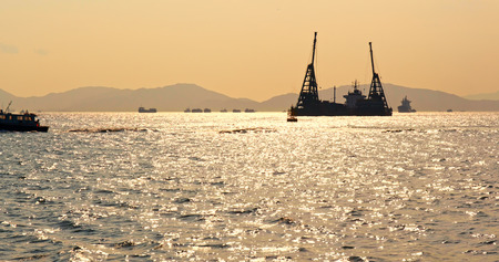 Sunset and harbor