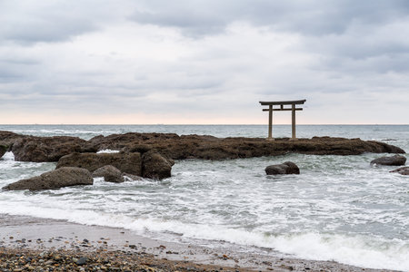Japanese Oarai isozaki shrineのeditorial素材
