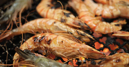 Grill shrimp in Japanese restaurantの写真素材