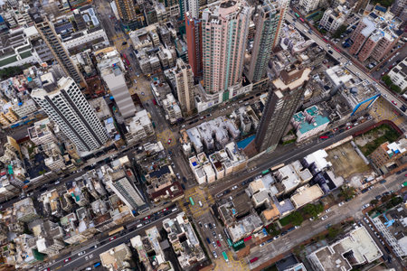 Kowloon city, Hong Kong, 24 September 2018:- Hong Kong cityscapeのeditorial素材