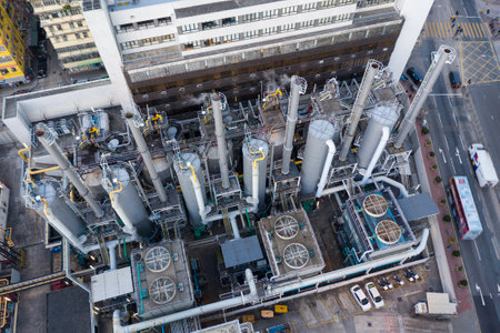 To Kwa Wan, Hong Kong, 29 January 2019:  Hong Kong gas factoryのeditorial素材