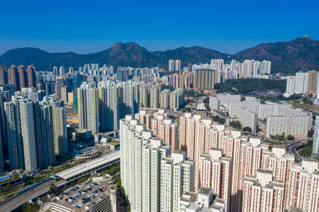 Kowloon bay, Hong Kong 29 January 2019- Hong Kong residential districtのeditorial素材