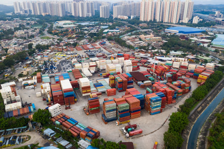 Tin Shui Wai, Hong Kong, 29 September 2018:- Storage of the containerのeditorial素材