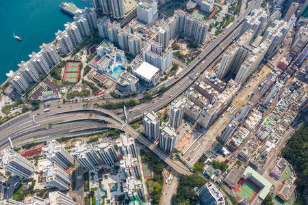 Hong Kong city from topの写真素材