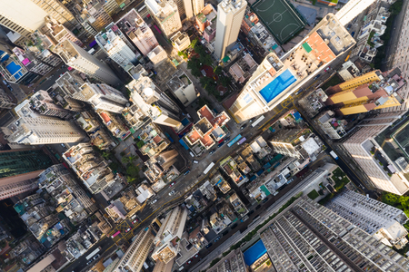 Top view of Building in Hong Kongの写真素材
