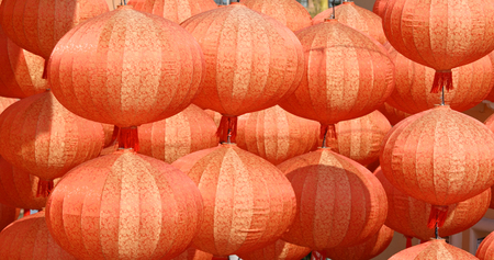 Red lantern decorationの写真素材