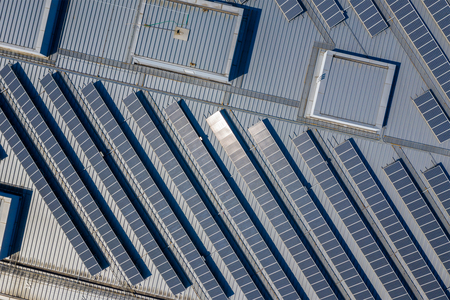 Solar Power panel on the roof topの写真素材