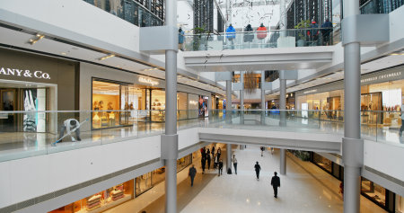Central, Hong Kong, 28 March 2019: interior of shopping mall