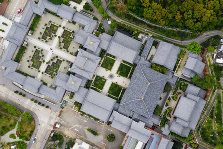 Diamond Hill, Hong Kong 11 April 2019: Top view of Chi Lin Nunnery in Hong Kongの写真素材
