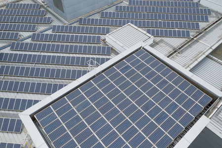 Aerial view of Solar panel