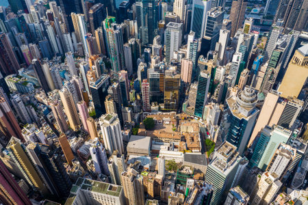Central, Hong Kong, 30 April 2019: Top view of Hong Kong cityのeditorial素材