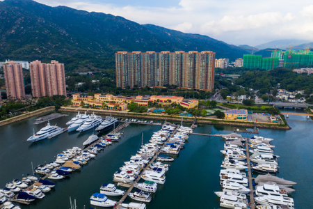 Tuen Mun, Hong Kong 16 May 2019: Aerial view of Hong Kong gold coastのeditorial素材