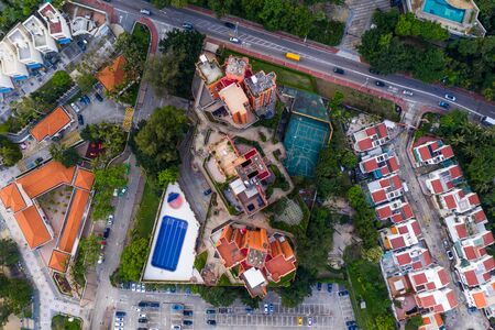 Tuen Mun, Hong Kong 16 May 2019: Top view of Hong Kong city