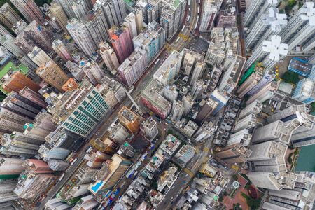 North Point, top view of Hong Kong apartment buildingの写真素材