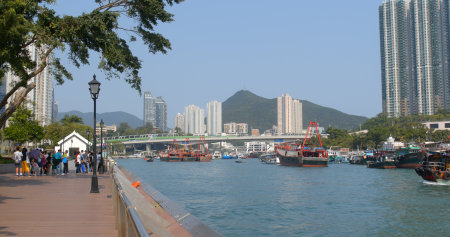 Aberdeen, Hong Kong 12 May 2019: Honga Kong harbor port in aberdeenのeditorial素材