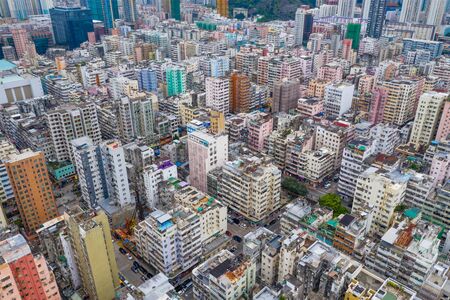 Aerial view of Hong Kong cityの写真素材