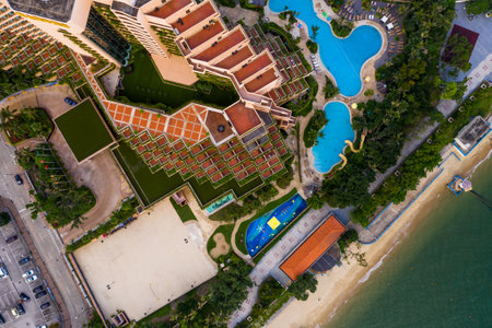 Tuen mun, Hong Kong 16 May 2019: Top view of Hong Kong castle peak bayのeditorial素材