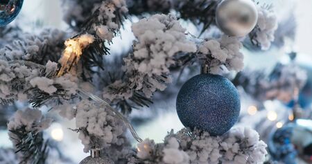 Christmas tree in blue color