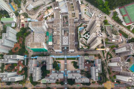 Top view of Hong Kong city
