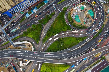 Aerial view of Hong Kong city