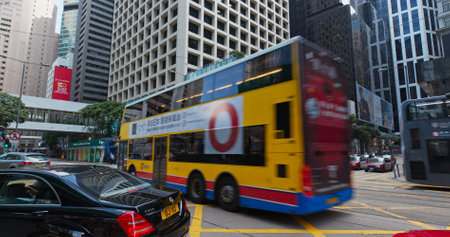Central, Hong Kong 15 July 2019: Hong Kong city street