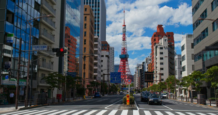 Tokyo, Japan 26 June 2019: Tokyo tower in the cityのeditorial素材