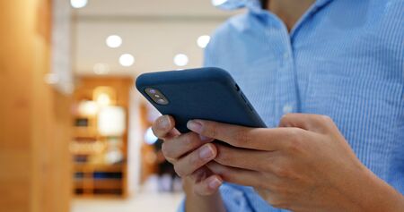 Close up of woman use of mobile phone
